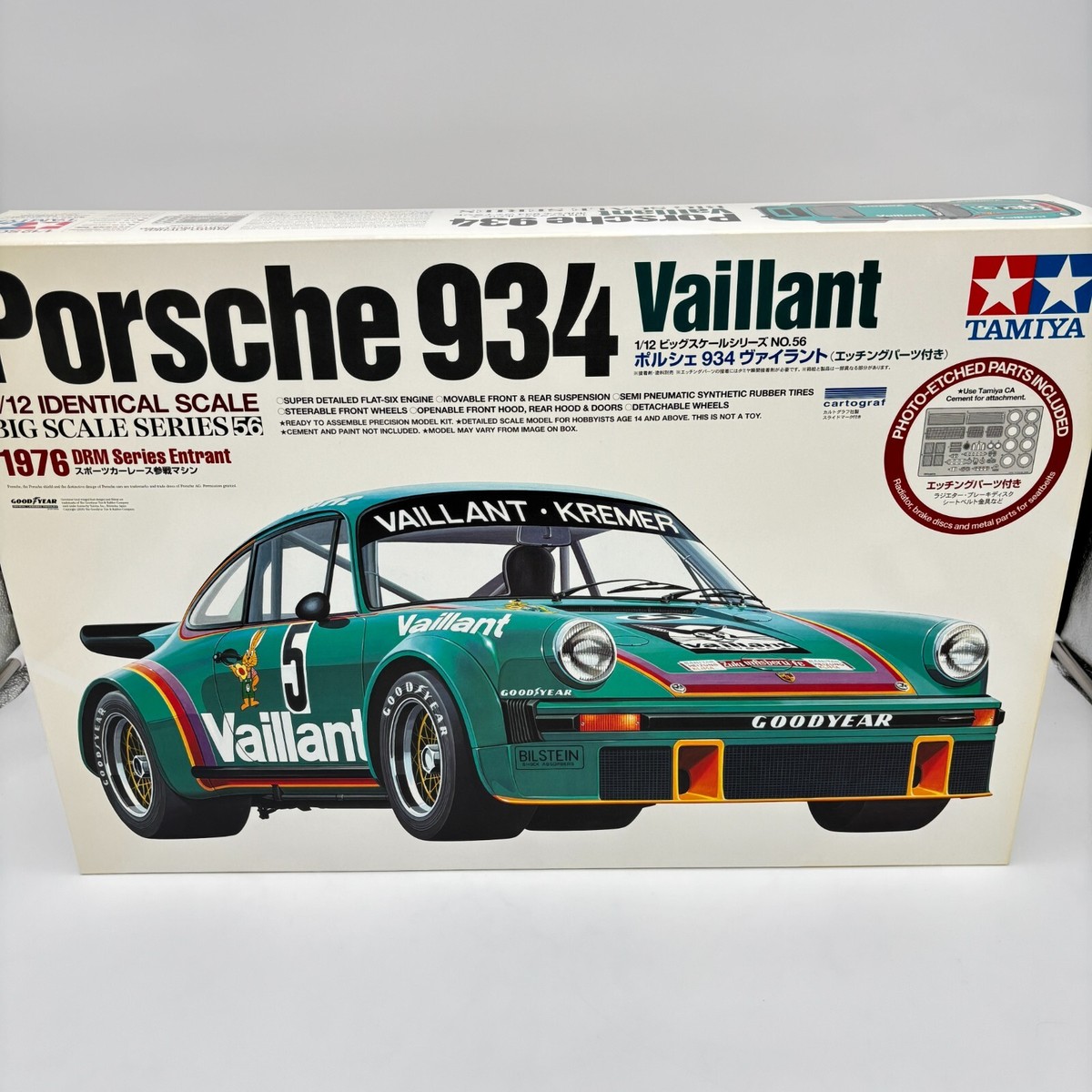 Tamiya 1/12 Big Scale Series 56 Porsche 934 Vaillant Plastic Model