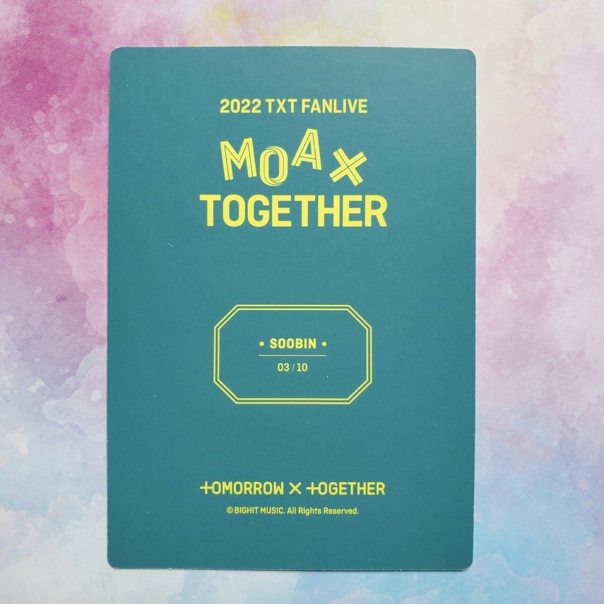 TOMORROW X TOGETHER MINI PHOTO CARD 2022 TXT FANLIVE MOA X