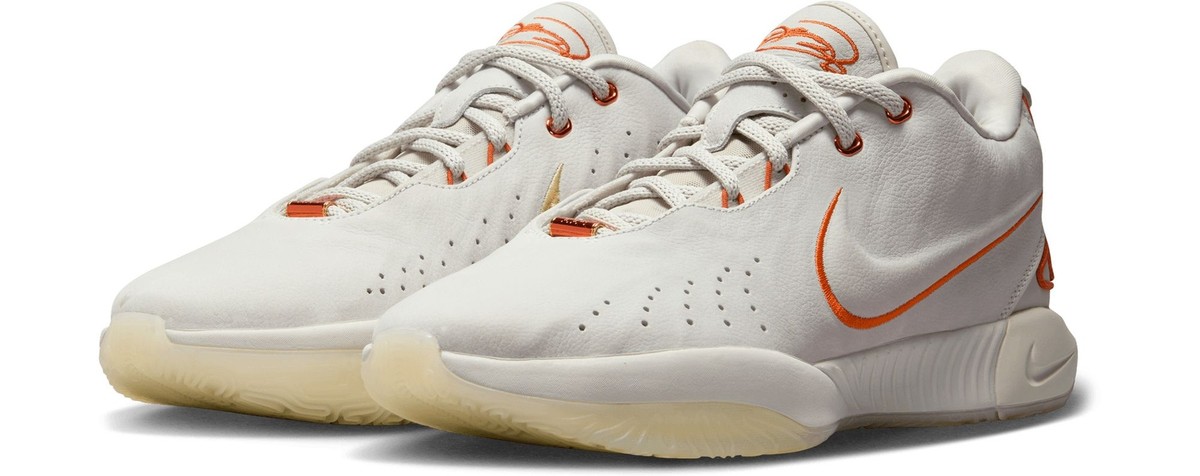 Nike LeBron 21 Basketball Shoes Light Bone/Orange White 2024 XXI
