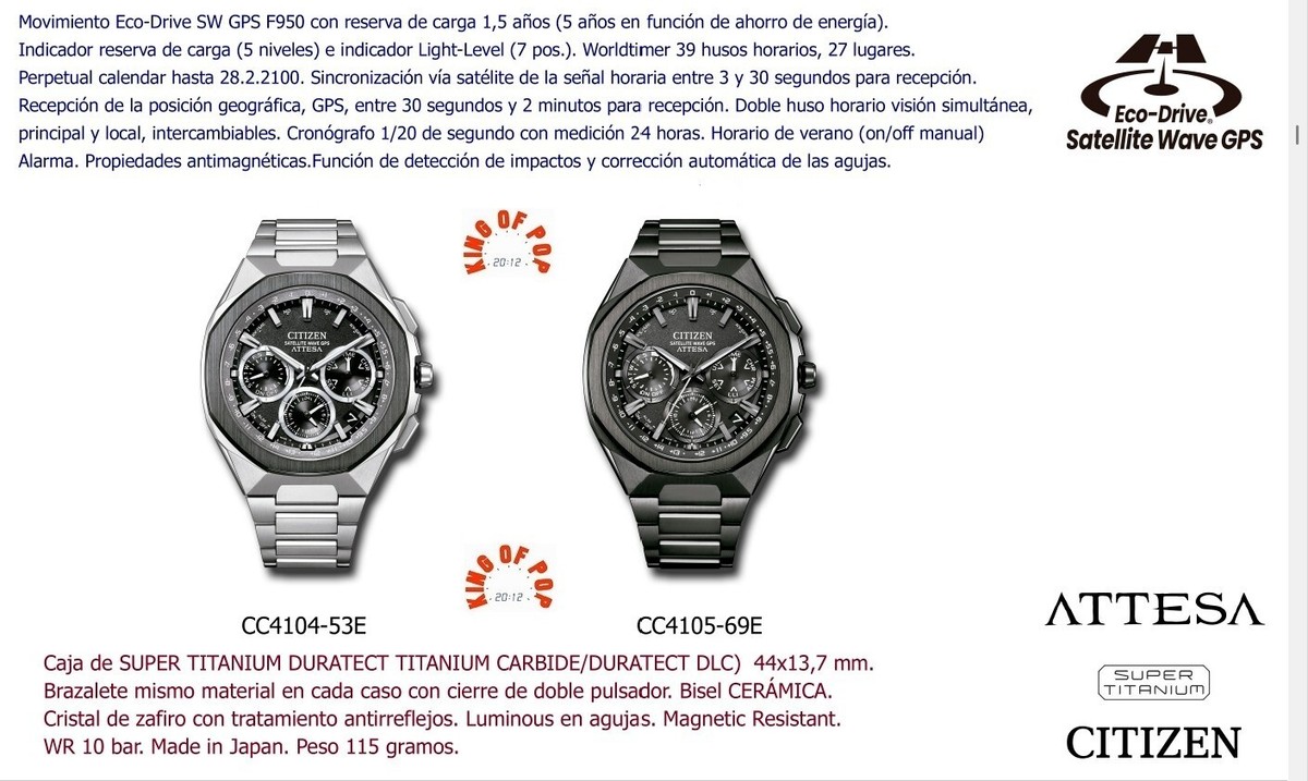 CITIZEN CC4104-53E Satellite Wave GPS SUP.TITANIUM F950 *FREE