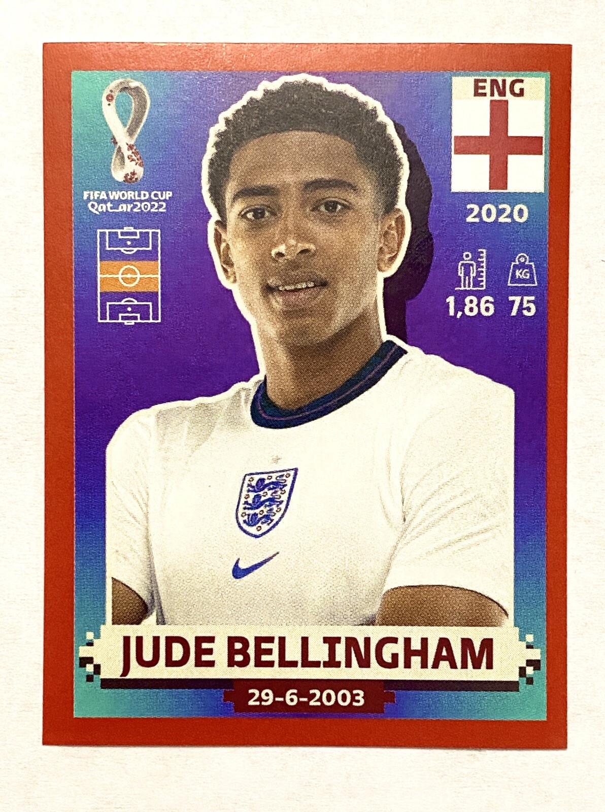 Jude Bellingham 2022 Panini World Cup Stickers #ENG11 Red (1:26