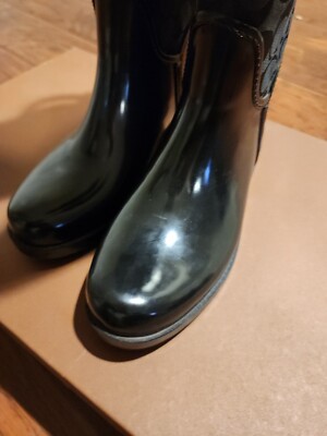 COACH Tall Rain Boots Black Size 7B | eBay