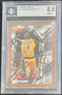 1996-97 Topps Finest #74 Kobe Bryant Rookie Card RC BGS 8.5 PSA 9