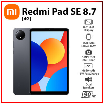 LTE) Xiaomi Redmi Pad SE 8.7 4G GREY 6GB+128GB Octa Core Android
