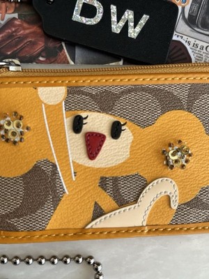 NEW COACH POPPY CHAN LEMON EMBELLISHED SMALL ID/COIN/CARD CASE