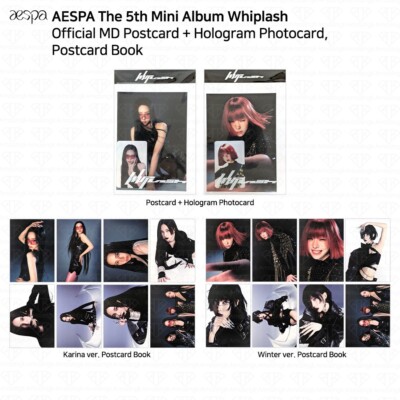 Aespa 5th Mini Album Whiplash POP UP MD Postcard Book Hologram