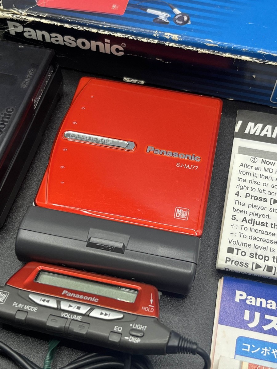 Panasonic SJ-MJ77-R Boxed MiniDisc Walkman Player Red - Working | eBay