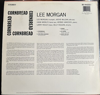 Lee Morgan Cornbread LP Blue Note B1-84222 Stereo 1988 Jazz Vinyl