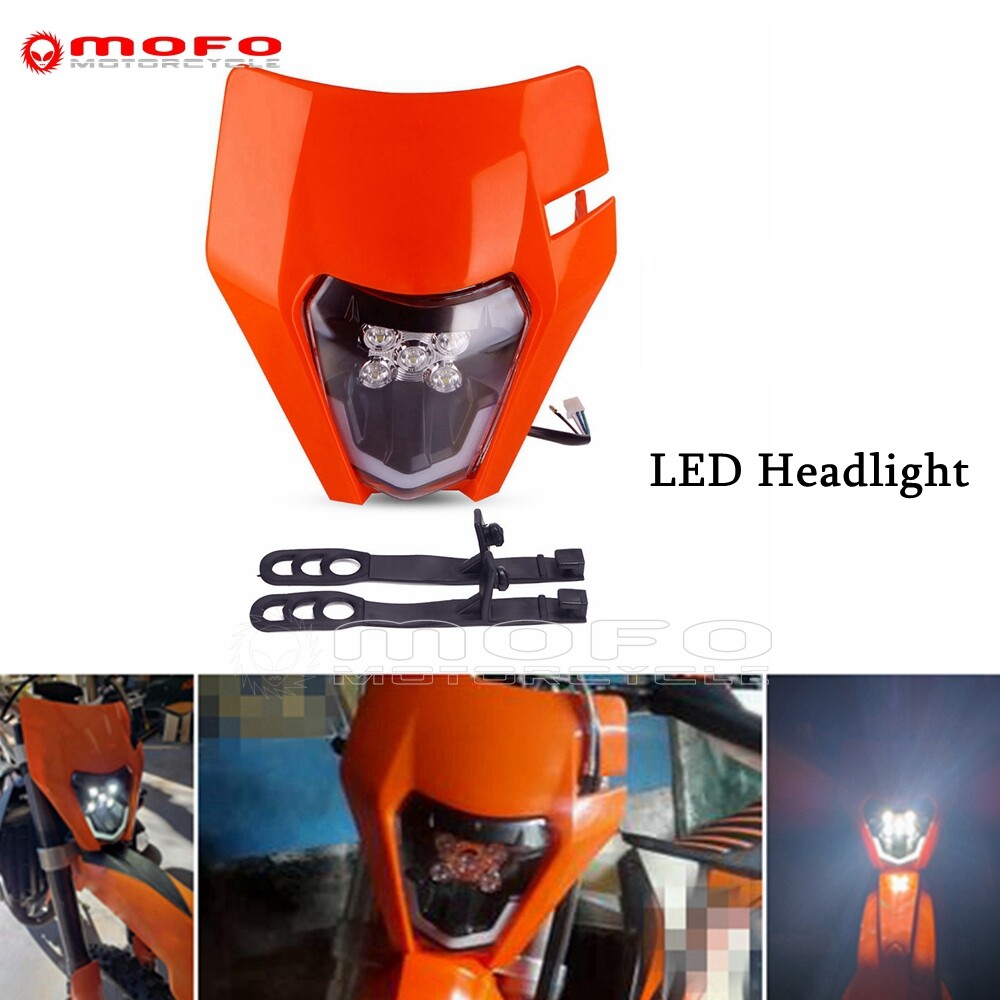 Front LED Headlight W/Mask For KTM EXC-F EXC Six Days 300 350 450