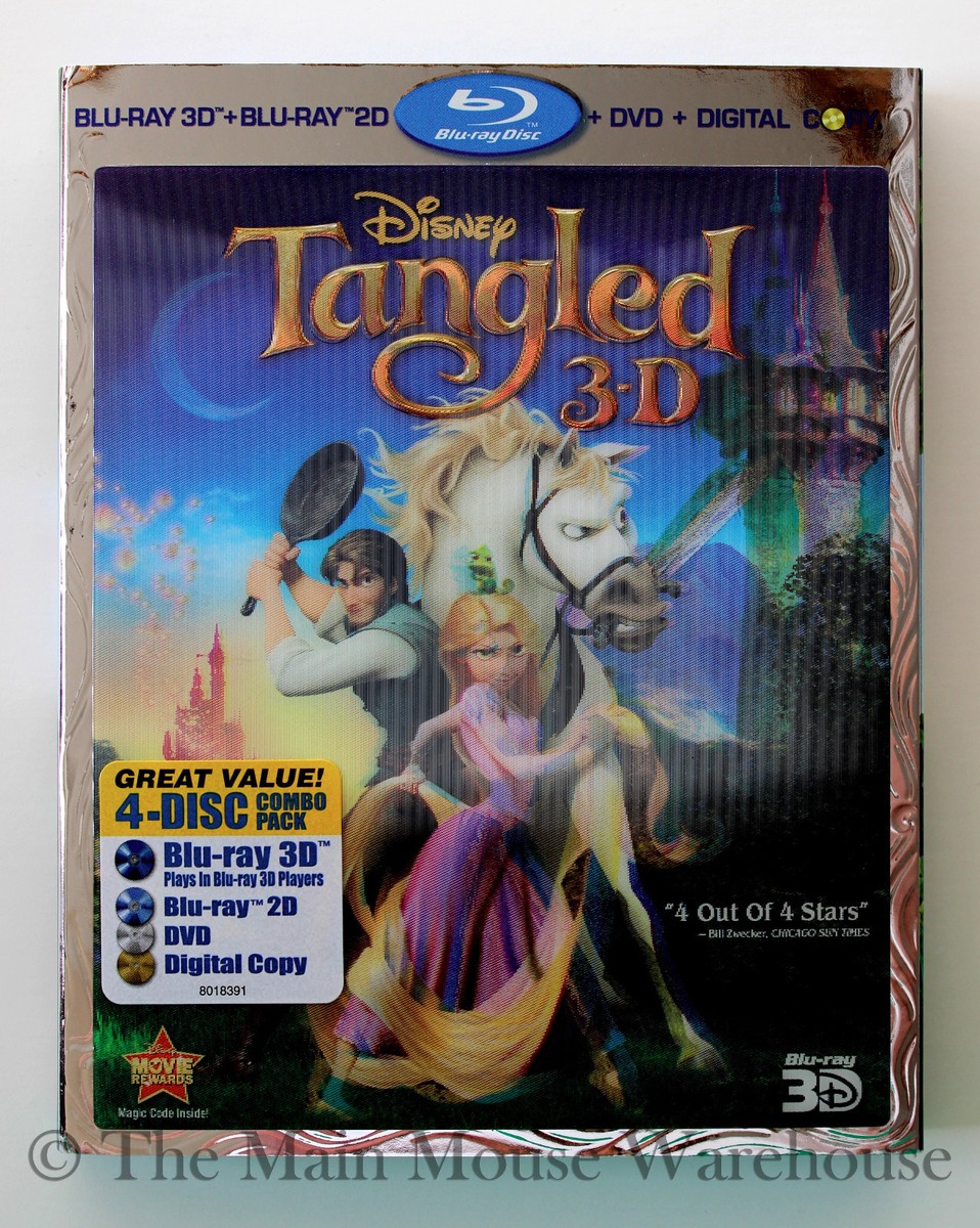 Disney Fairy Tale Rapunzul Tangled 3D Blu-ray DVD Digital Copy No