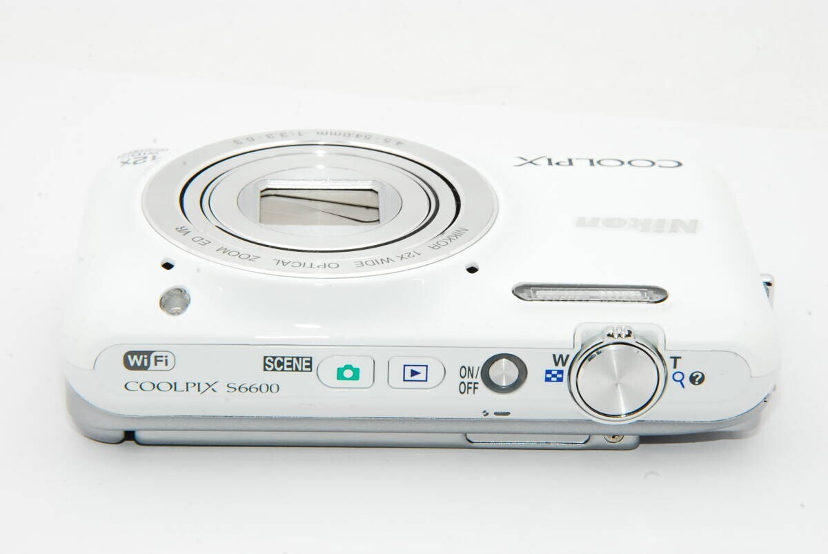 Nikon Coolpix S6600 Compact Digital Camera White 16MP 12 x Optical