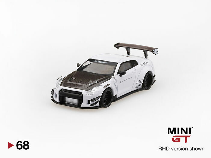 MINI GT 68 LB WORKS Nissan GT-R (R35) White Type 2, Rear Wing ver