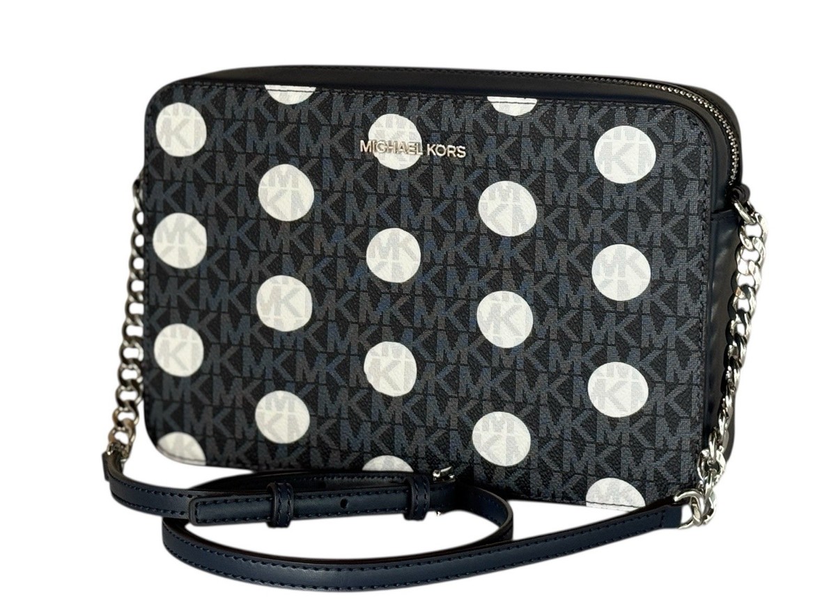MICHAEL KORS JET SET ITEM EAST WEST CROSSBODY BAG POLKA DOTS MK