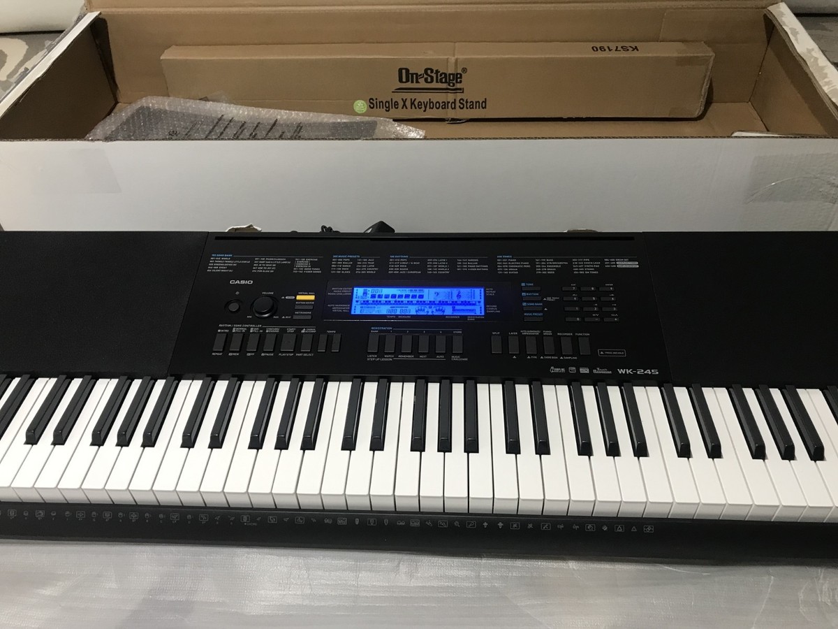 CASIO カシオ 電子キーボード WK-245 カバー付76鍵 ベーシック