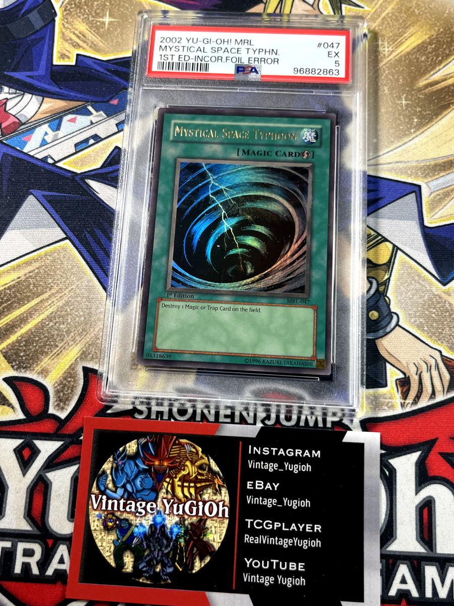 Yugioh PSA 5 Mystical Space Typhoon MRL-047 MISRPINT SUIJIN Foil