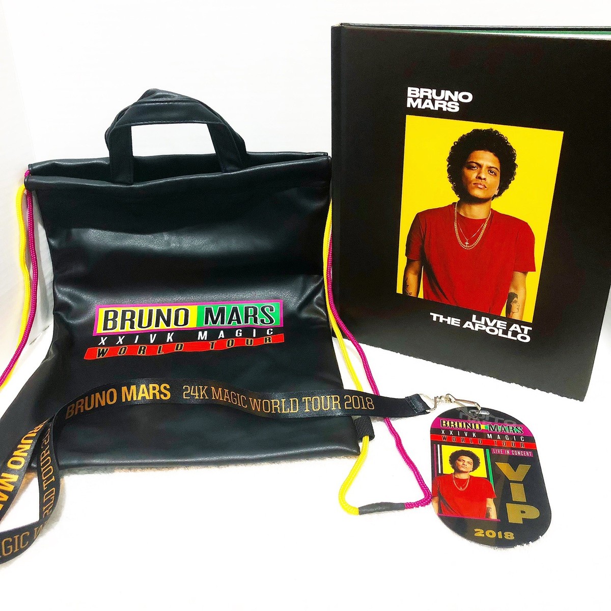 BRUNO MARS 24K Magic Tour VIP Package Leather Tote Photo Book