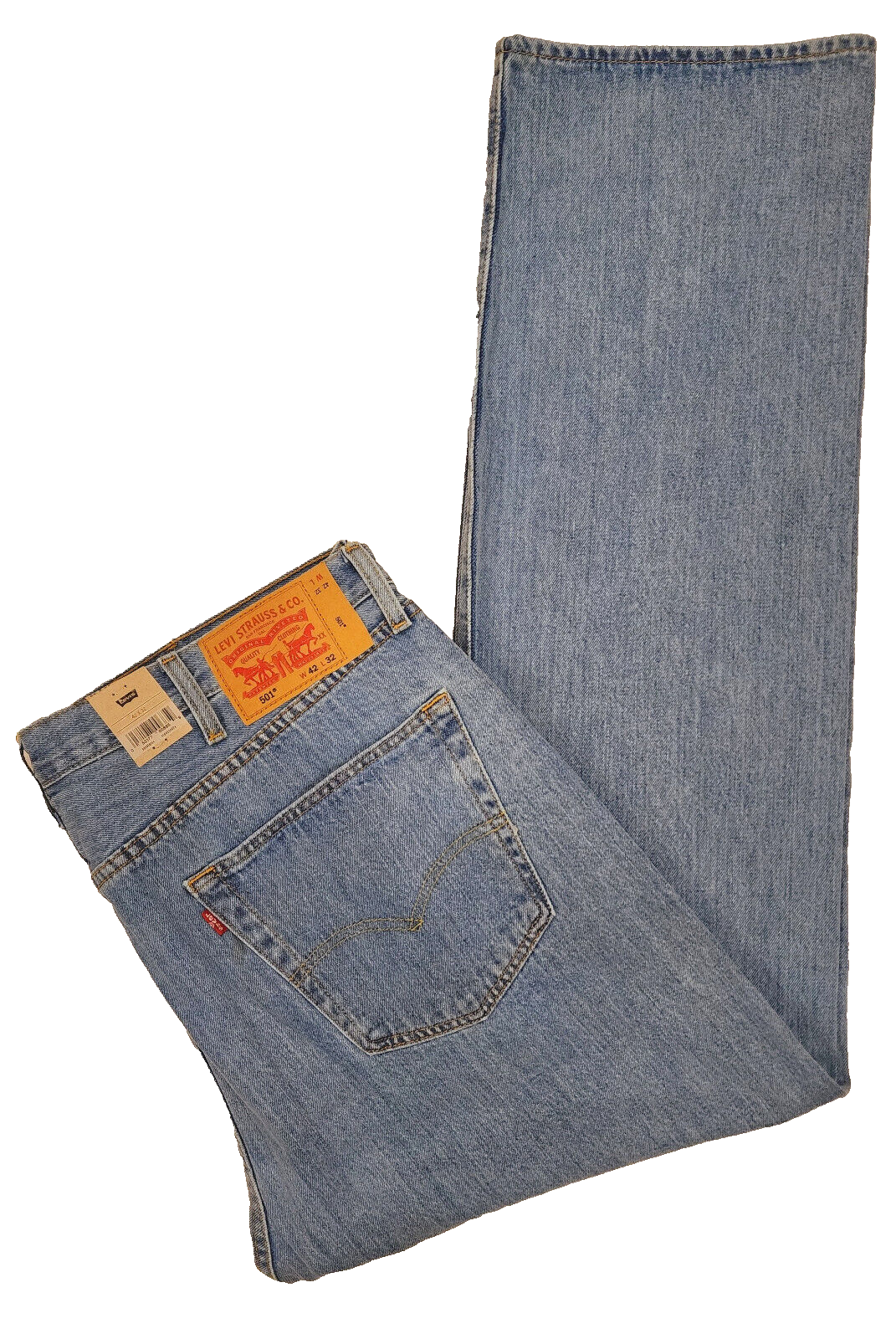 Levis 501 Original Mens Jeans 42X32 Light Blue W42L32 #0134 Button