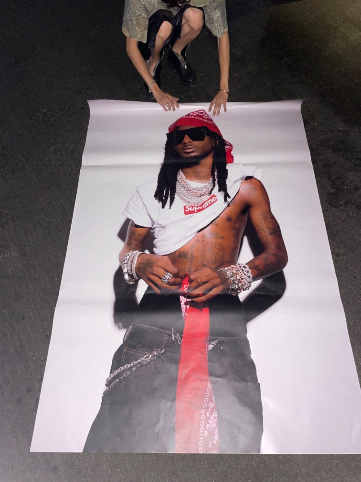 ONLY MINT SUPREME X PLAYBOI CARTI BOX LOGO 2025 LARGE WHEATPASTE