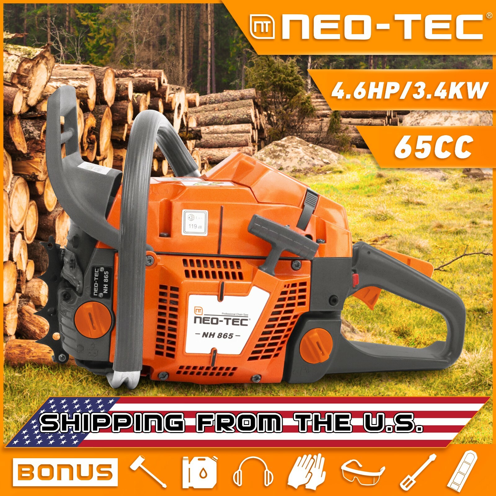 65cc Chainsaw Gas Power Head Compatible with Husqvarna 365 Milling