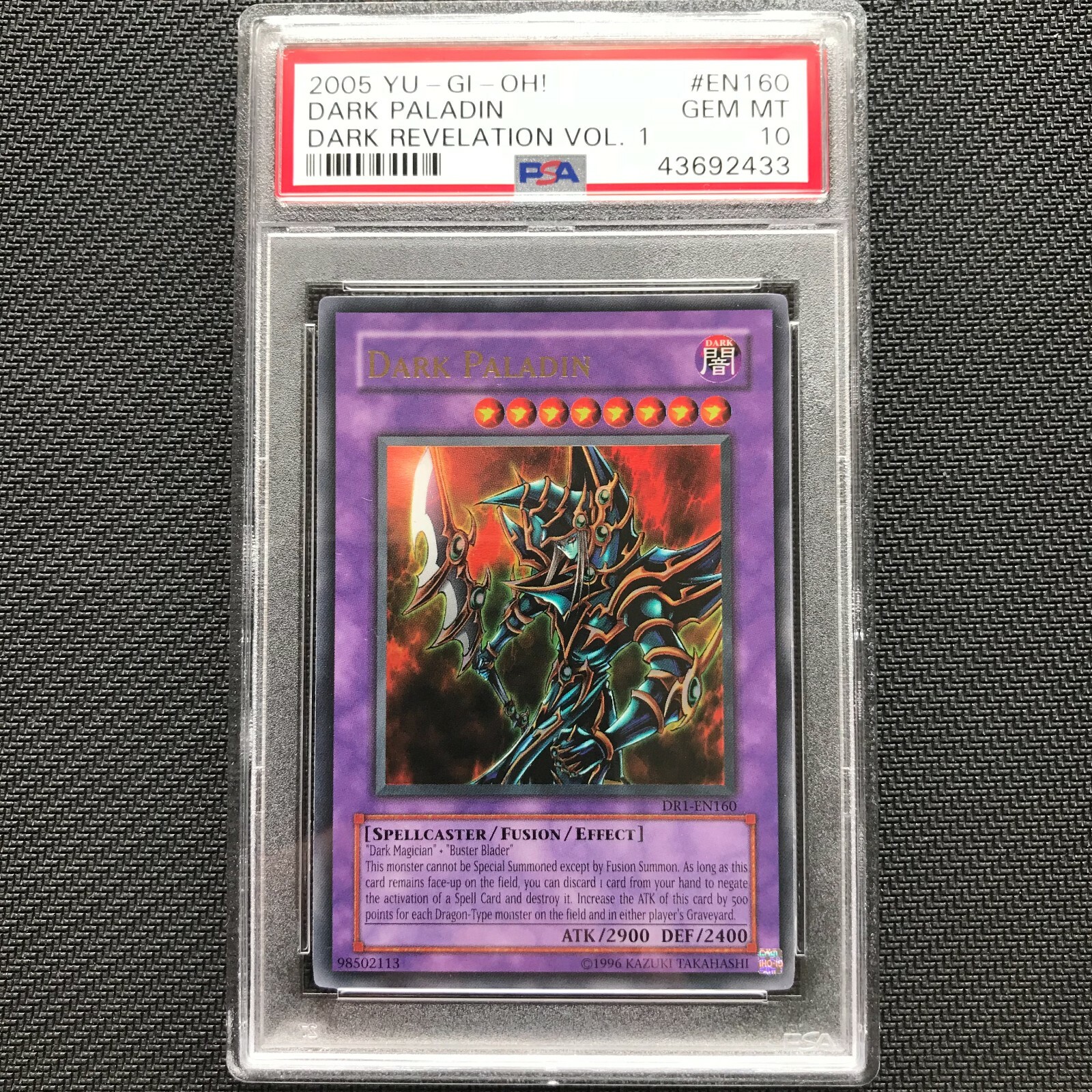 Dark Paladin DR1-EN160 Ultra Rare - PSA 10 GEM MINT - Dark