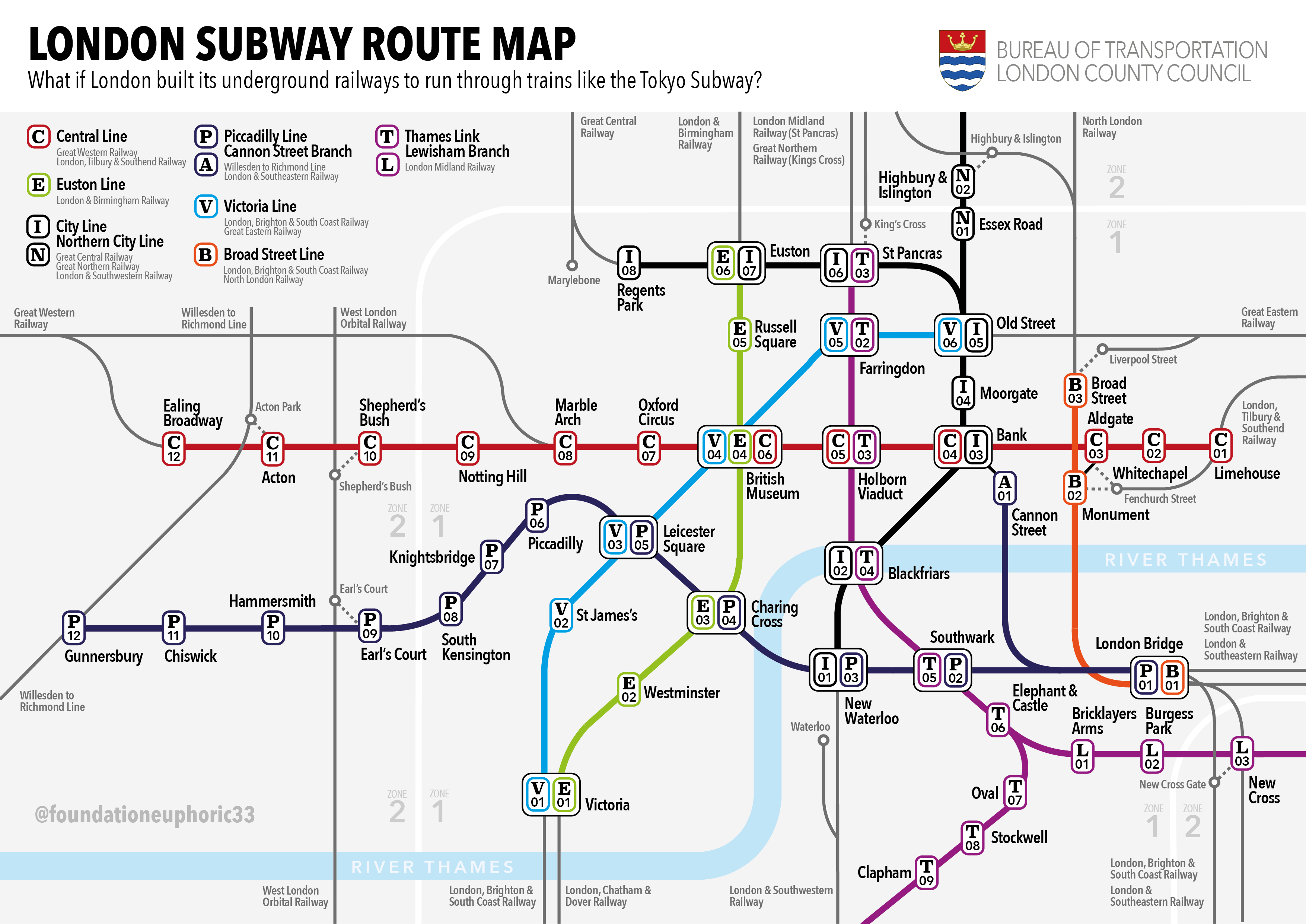 ロンドン地下鉄路線図 - もしロンドンが東京の地下鉄みたいに、電車が