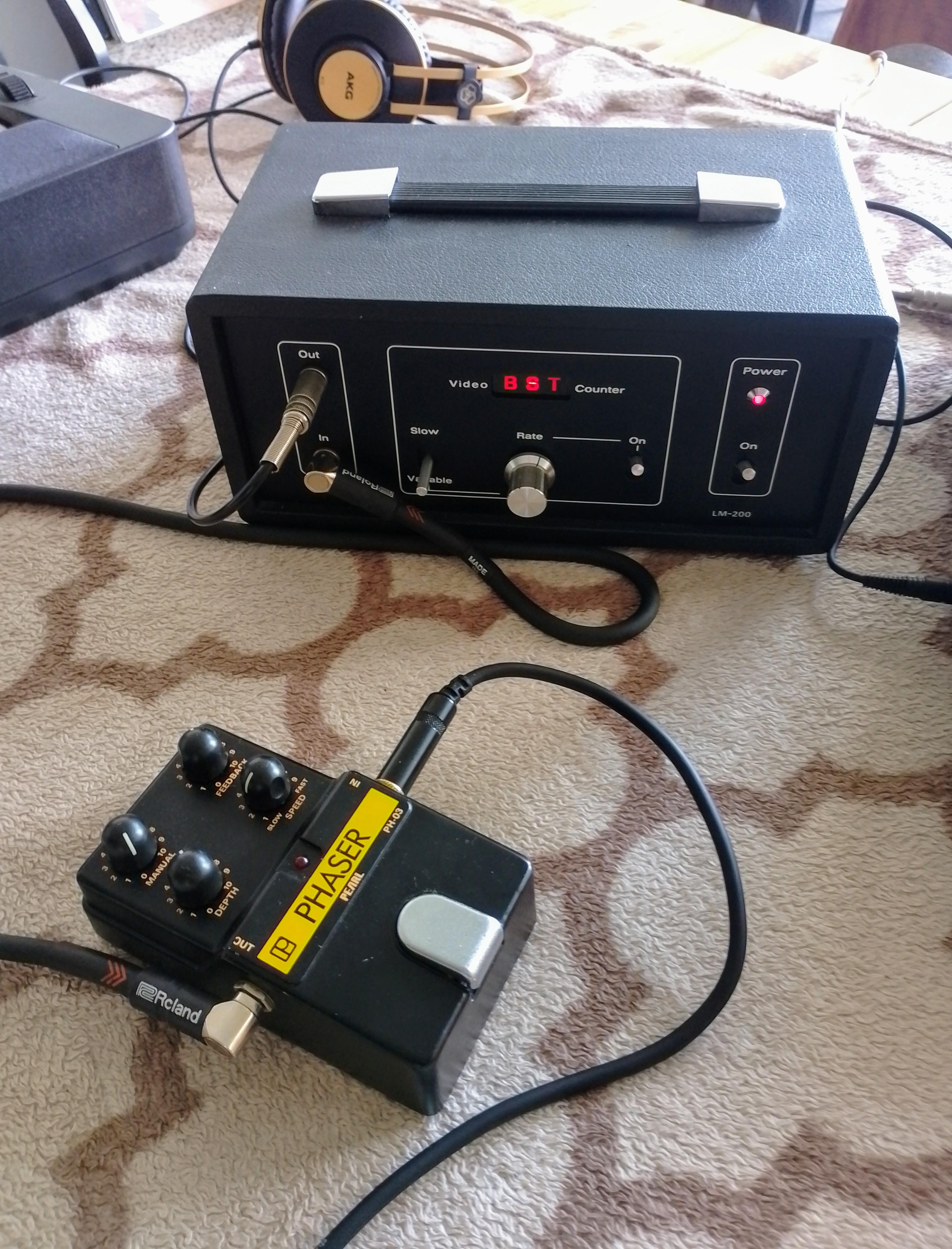 フェイザーのPearl PH-03とBST LM-200が、今日のRhodesレコーディング