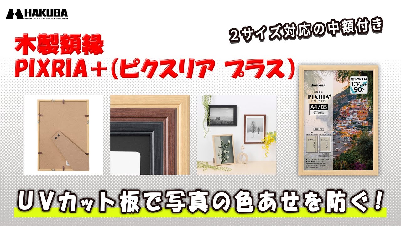 木製フォトフレーム 写真用「ピクスリアプラス」A3／B4サイズ - ハクバ