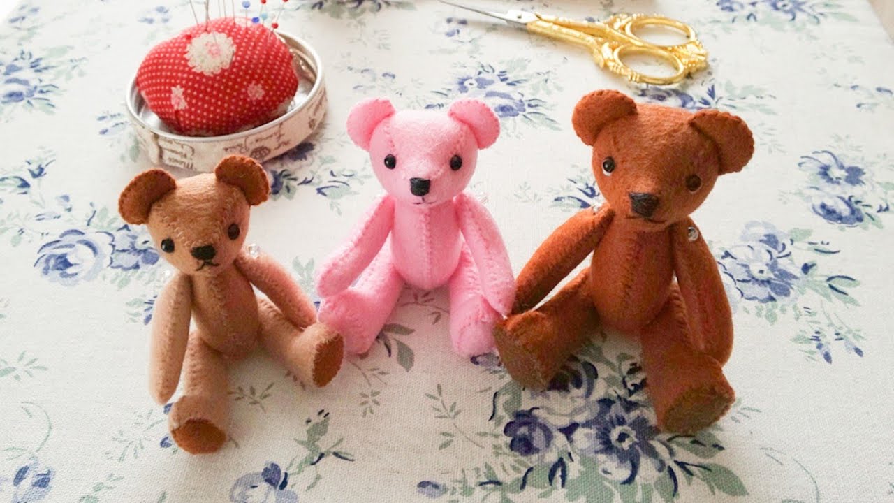 フェルトで作る小さなテディベア【くまの散歩道テディベア講座2023♯7