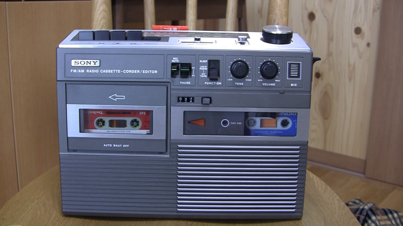 ソニー ラジカセ CF-1750 Wカセットを使ってダビングしてみた！ - YouTube