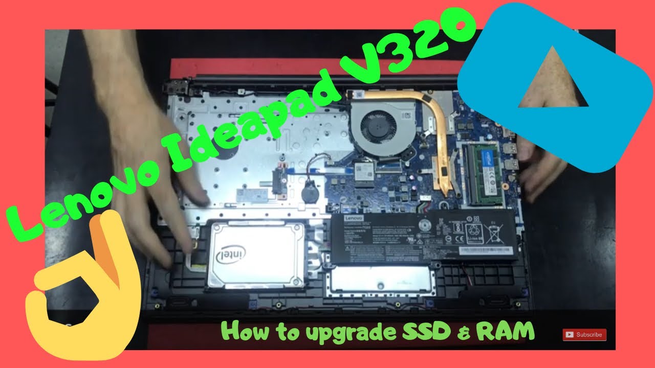 How to upgrade SSD & RAM Lenovo V320 17IKB disassembly - YouTube