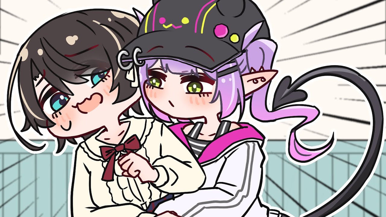 手描き】珍しくスバルに甘えるトワ様【大空スバル/常闇トワ/風真いろは