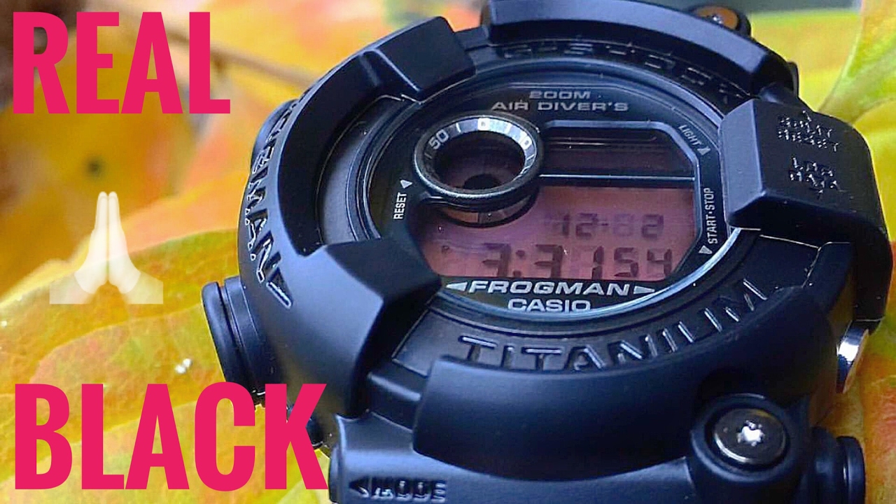 REAL BLACK Titanium FROGMAN | DW-8200BK Red display model - YouTube