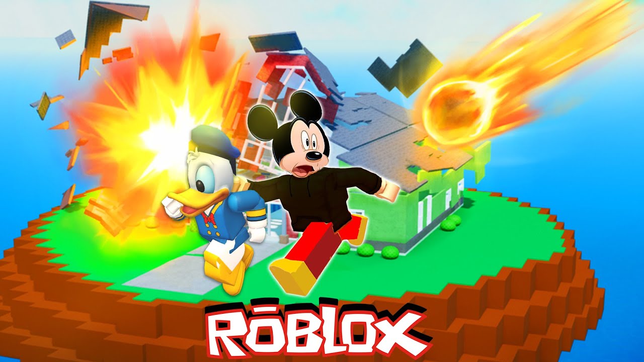 Mickey Mouse SURVIVING in ROBLOX NATURAL DISASTER SURVIVAL