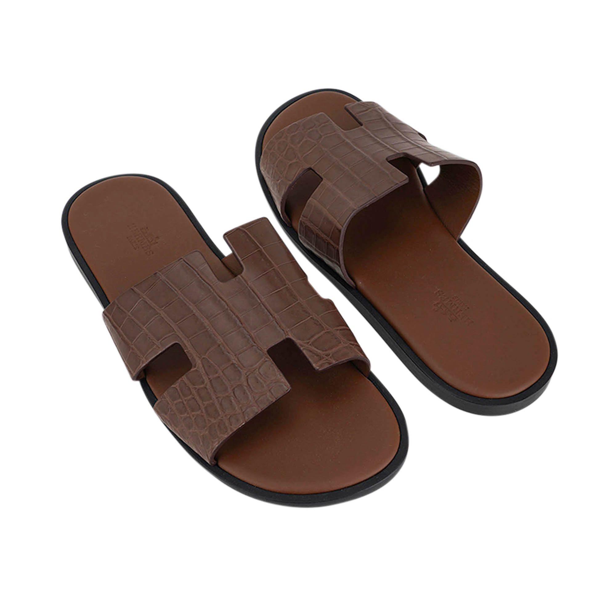 Hermès Izmir Havane Porosus Crocodile Sandals | Mightychic