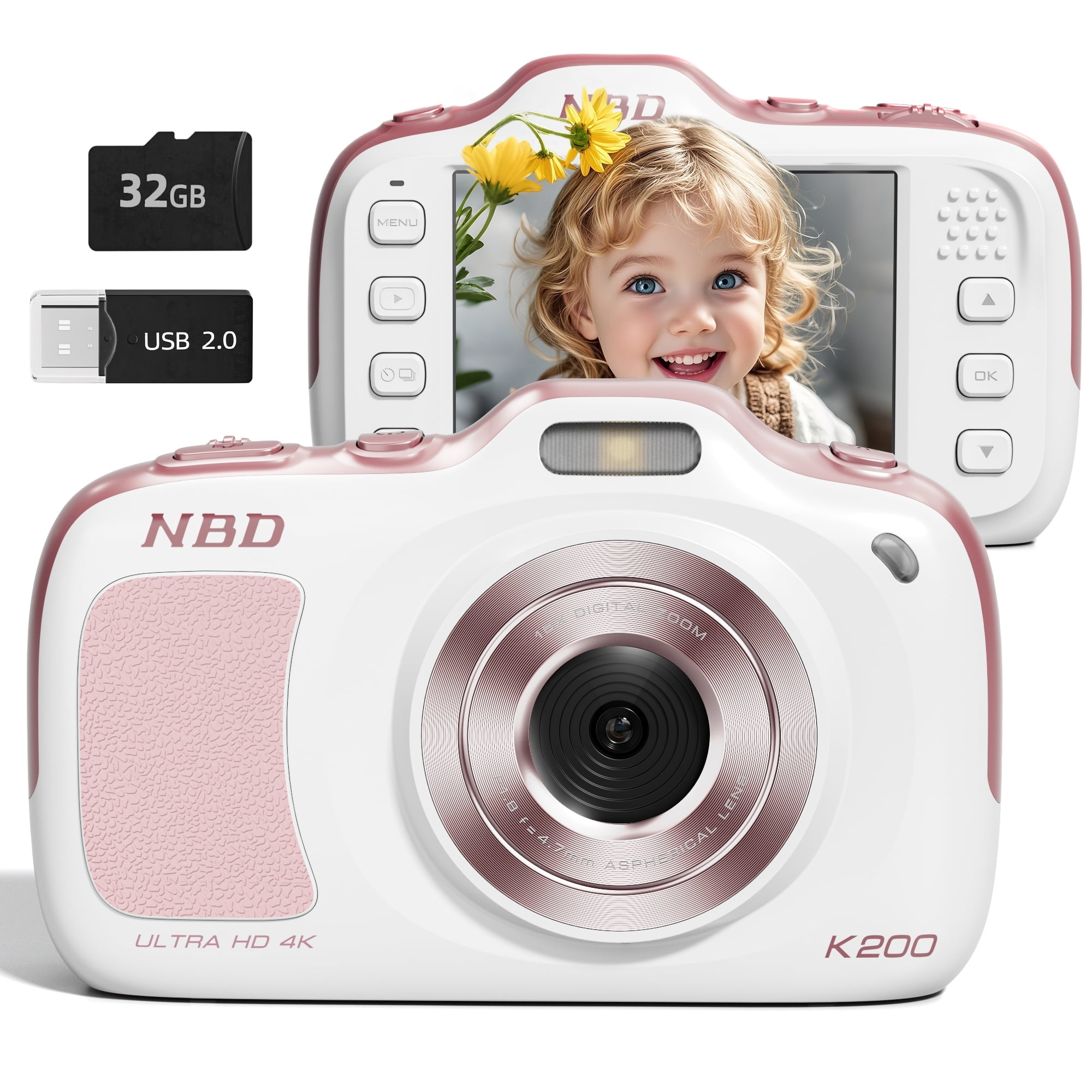 NBD 64MP 4K Digital Camera with Autofocus, 16X Zoom, Flash, 32GB