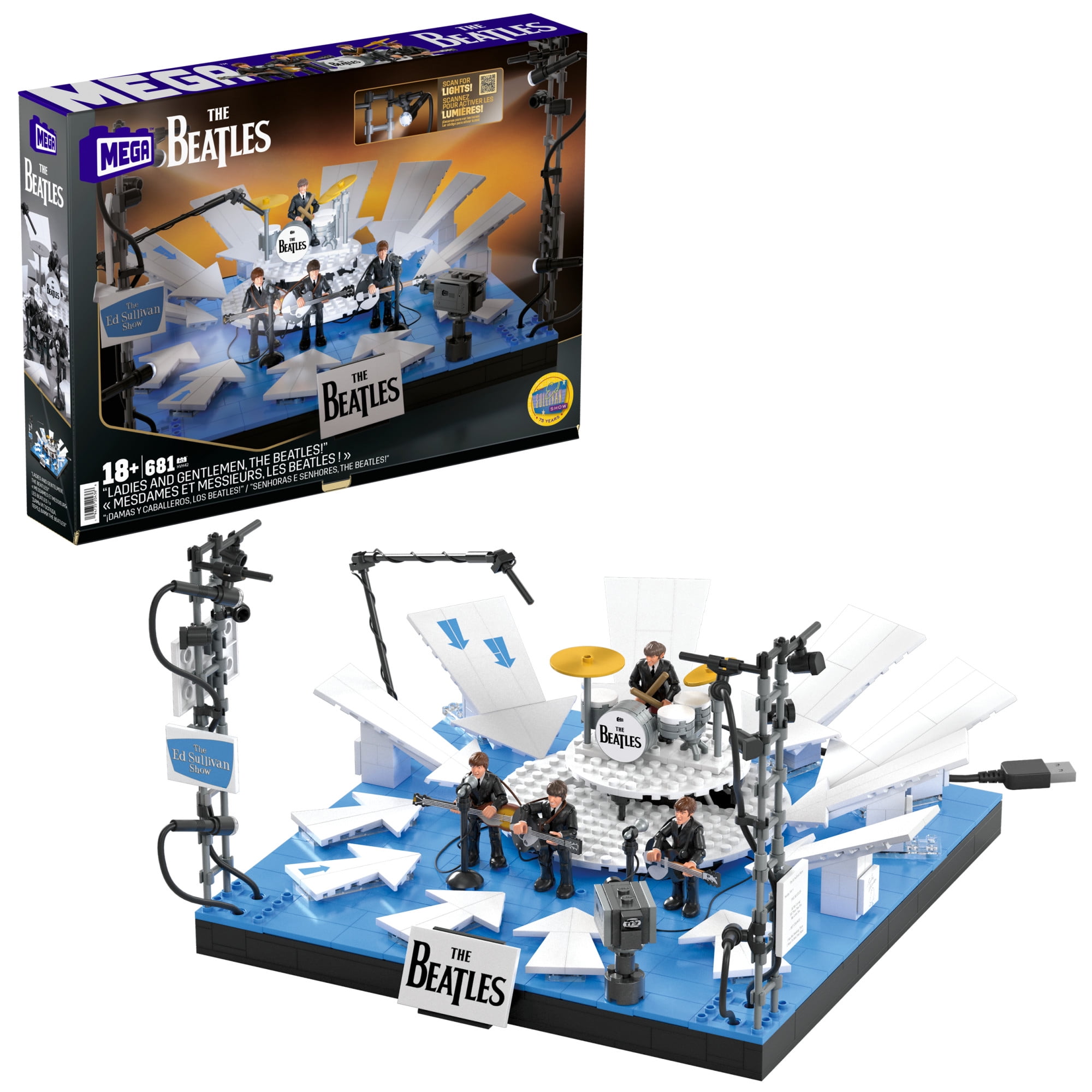 MEGA The Beatles Building Toy Kit with Lights, 681 Pieces