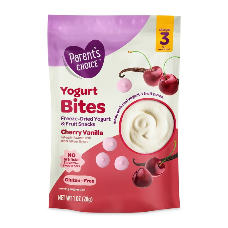 Parent's Choice Cherry Vanilla Stage 3 Toddler Yogurt Bites 1 oz