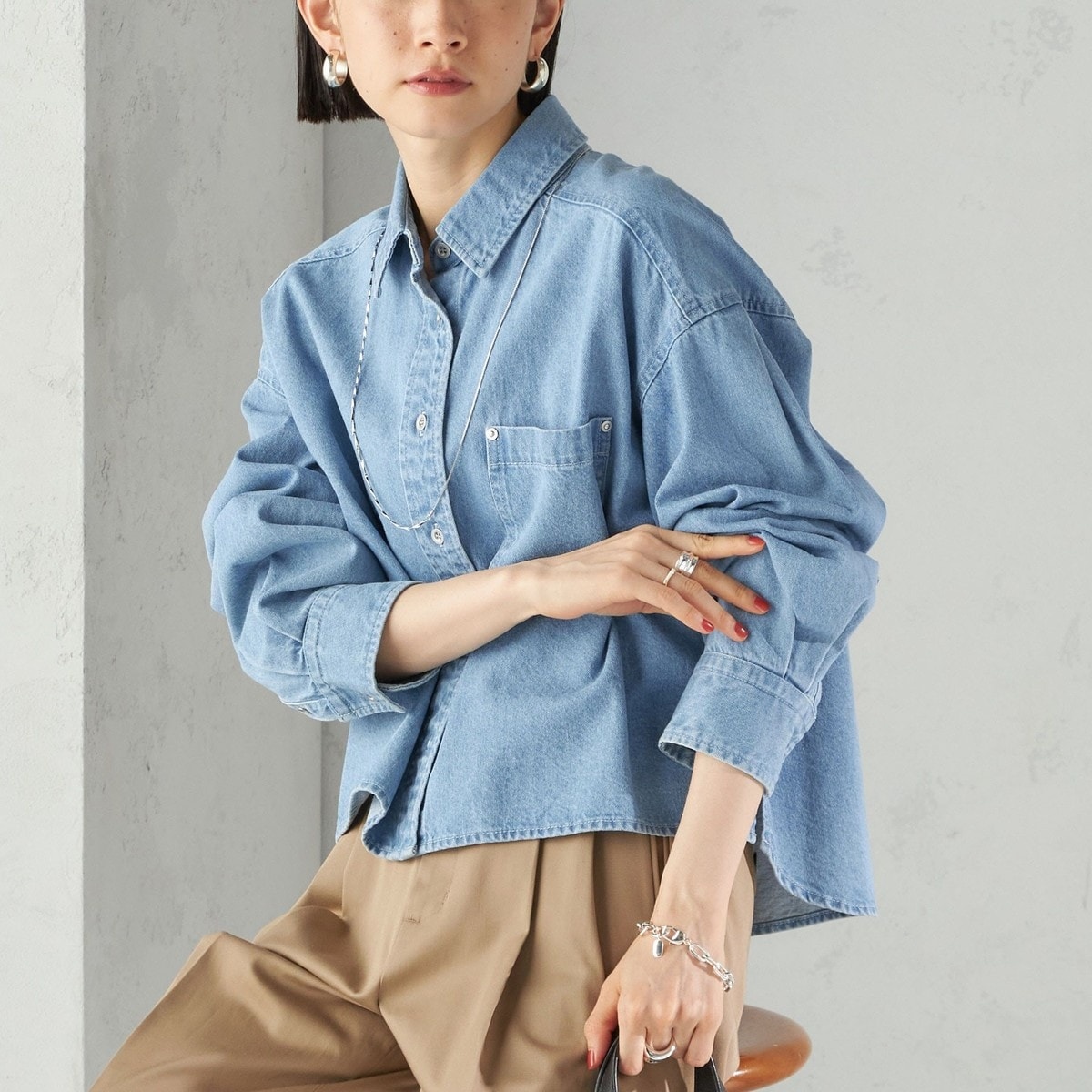 洗濯機可能〉ショート丈 デニム シャツ | シップス(SHIPS) | マルイ