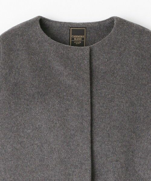 セール】 カシミヤブレンドノーカラーサイドスリットショート コート