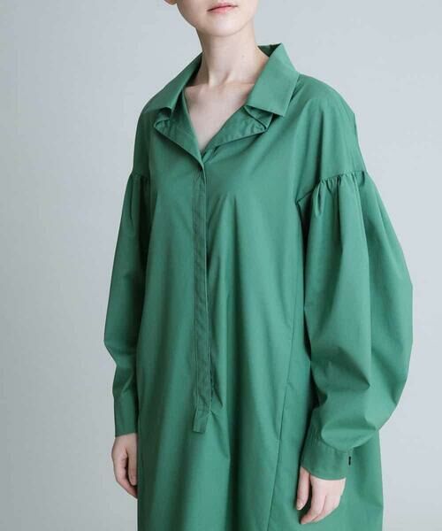 セール】 【日本製】スキッパーシャツワンピース （ロング・マキシ丈