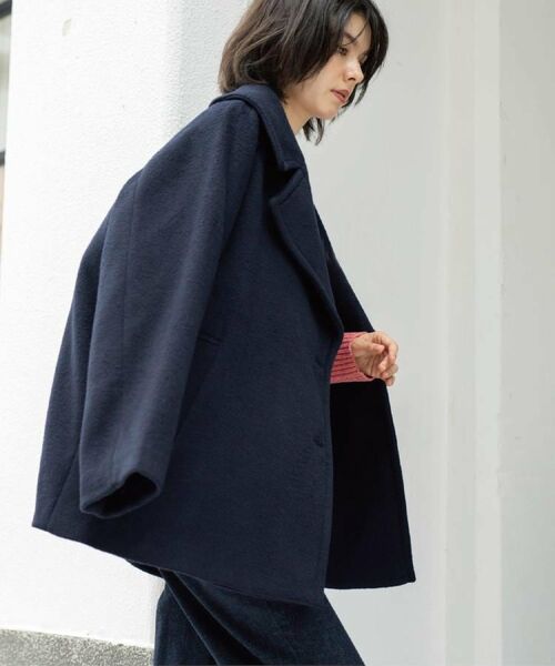 セール】 カシミヤブレンドウールミドルピーコート （ピーコート