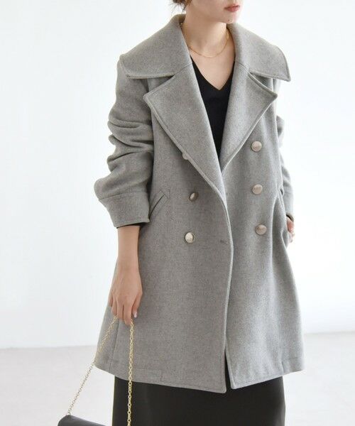 セール】 quaranciel: メルトン ビッグ カラー Pコート （ピーコート