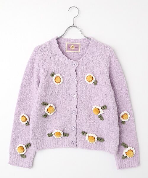 マーガレットモチーフ使いニットカーディガン （カーディガン・ボレロ