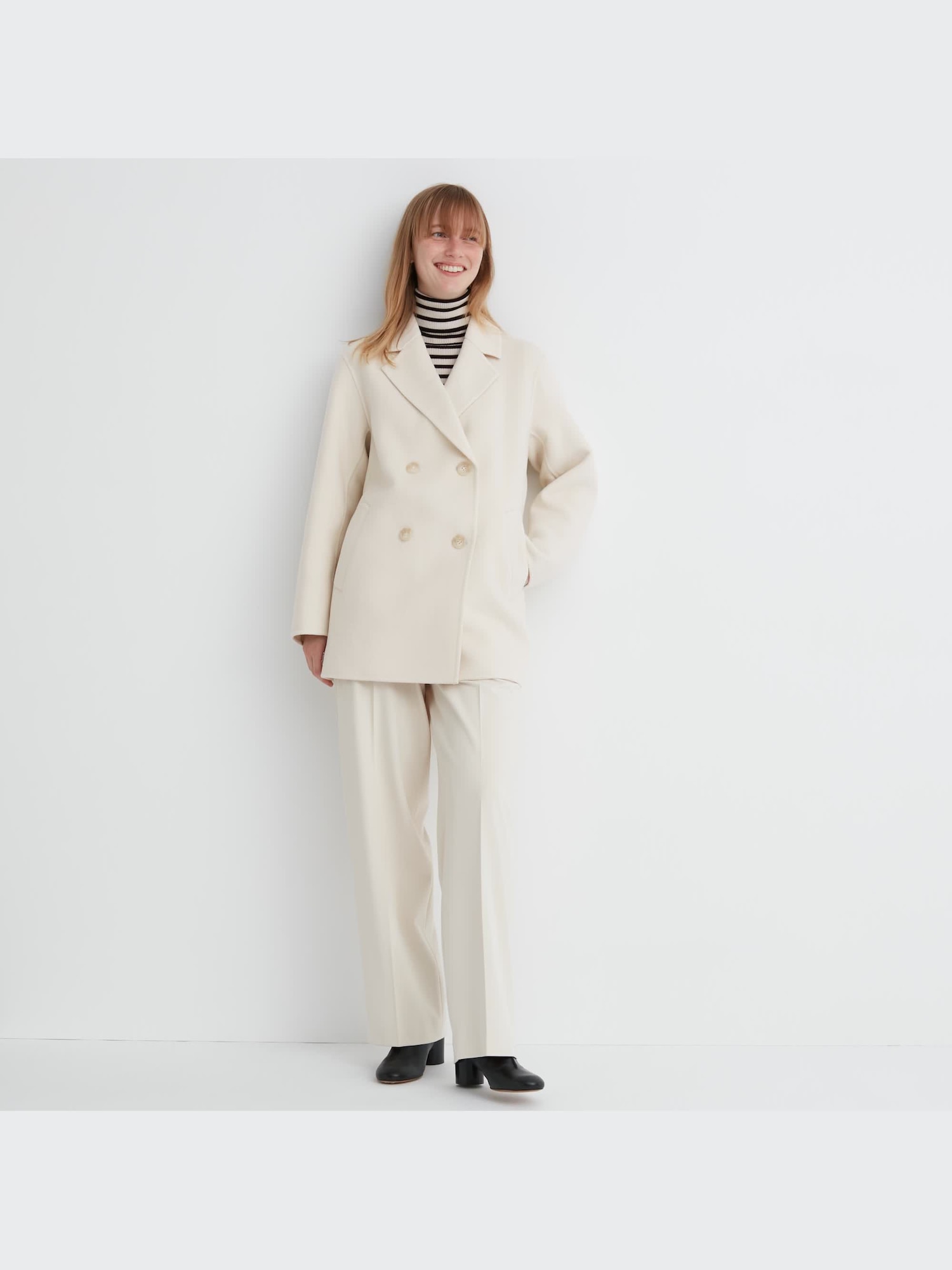 ユニクロ公式 | ダブルフェイスショートコート