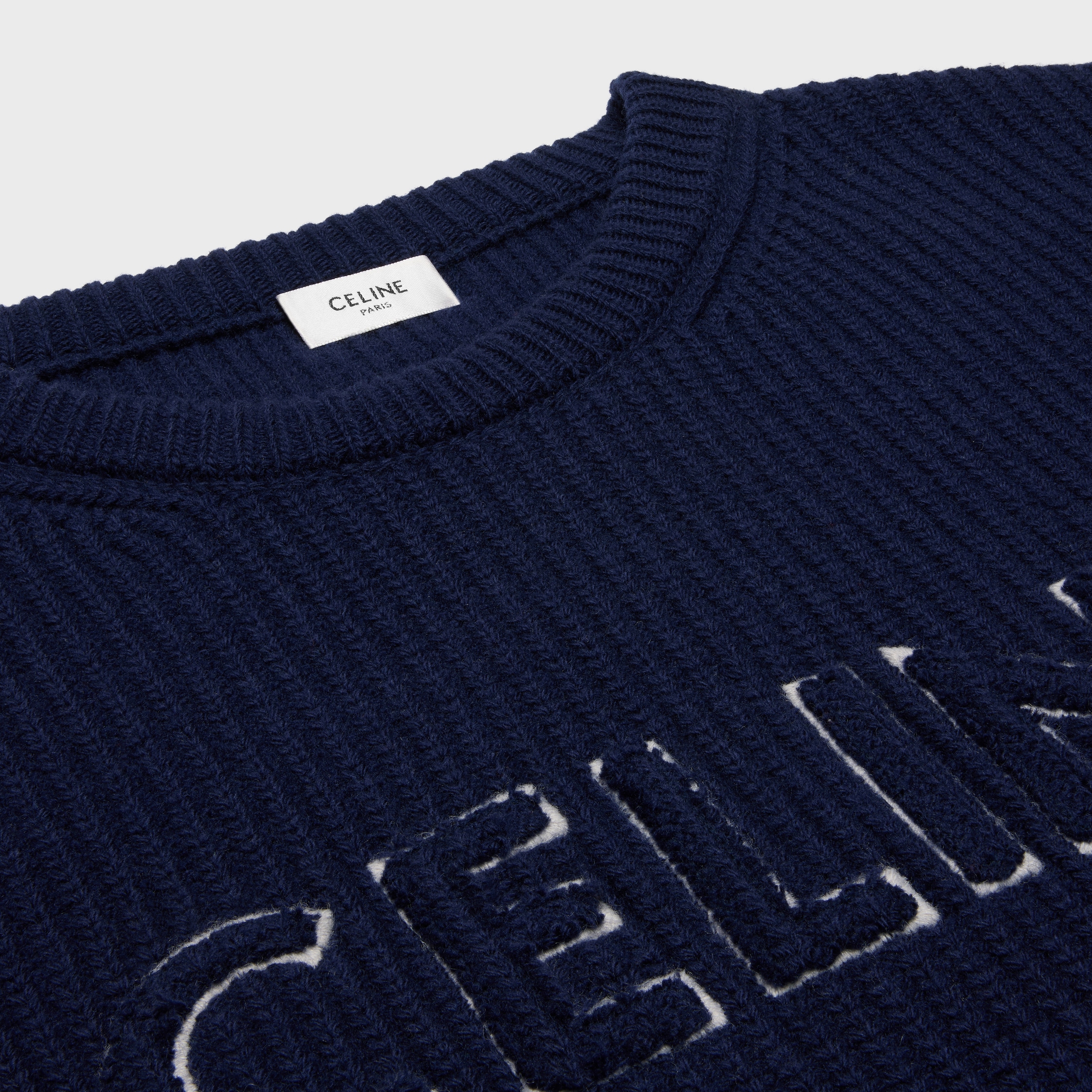 CELINE オーバーサイズ クルーネックセーター / ウール - ネイビー