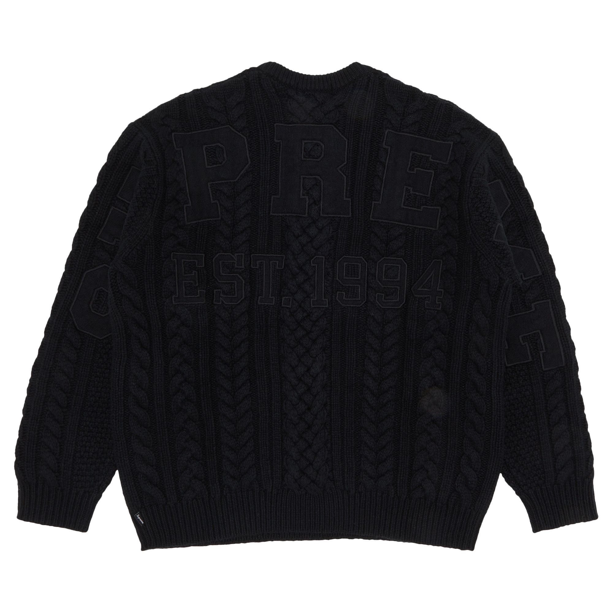 Buy Supreme Appliqué Cable Knit Sweater 'Black' - FW23SK19 BLACK