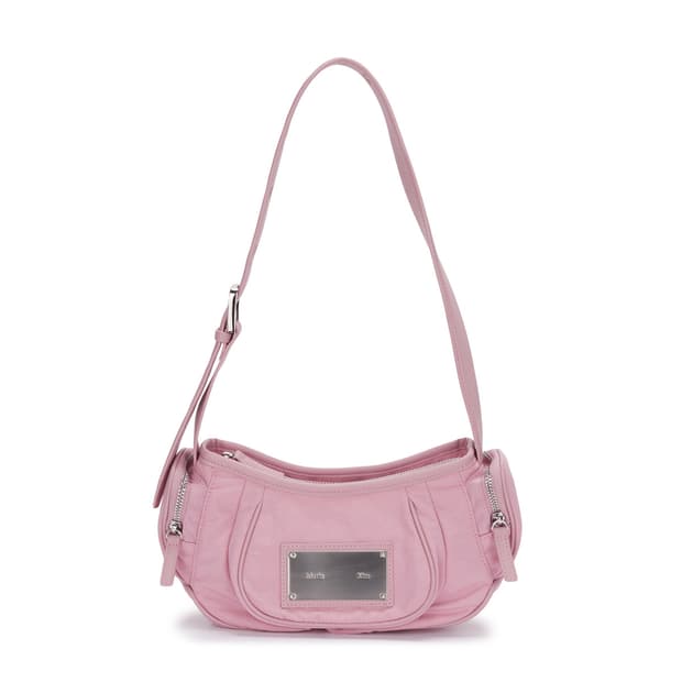 HALF SHIRRING RIBBON ROUND BAG IN PINK | 후루츠패밀리