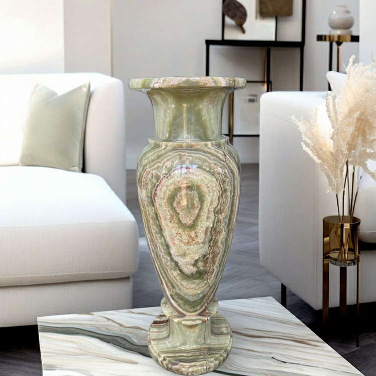 楽天市場】オニックス 花瓶 B オニキス インテリア 飾り壺 天然石