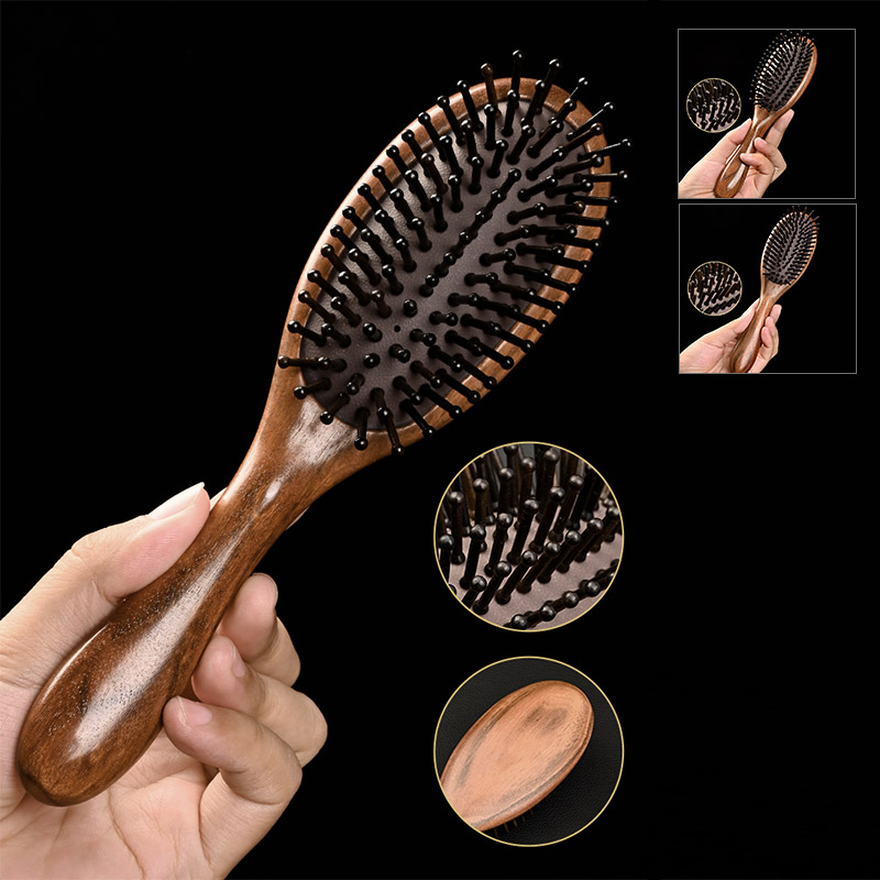譚木匠 パドルブラシ ヘアブラシ ヘアケア 高級黒檀 木製 櫛 コーム