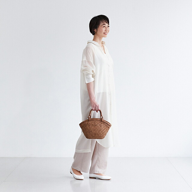 シェル型やまぶどう籠(網代編み/リング取手/小サイズ)(約)最大幅31